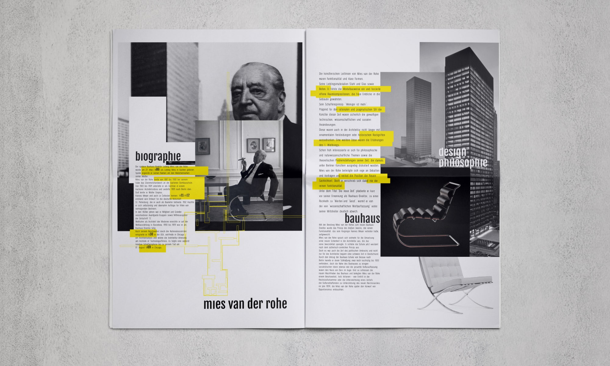 Editorial Design Plakate Bauhaus Architektur Mies van der Rohe